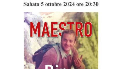 locandina del libro Maestro Rino e le montagne